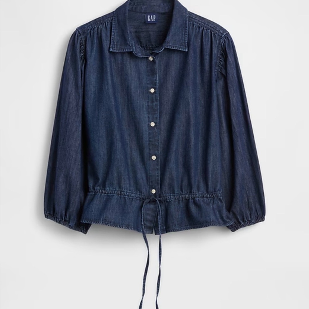 GAP Dark Blue Denim Shirt with Drop Waist